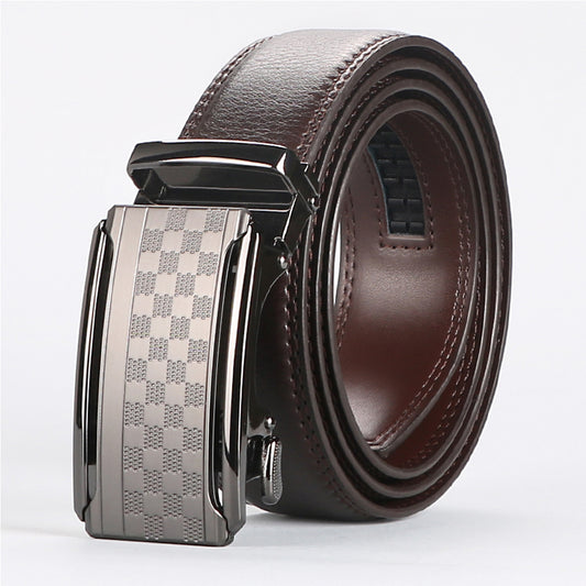 Men's Checkered Leather Belt